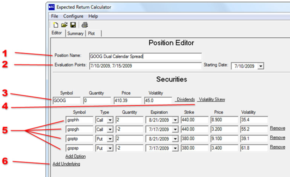 The Expected Return Calculator Evaluate And Graph Option Trades Option Strategist